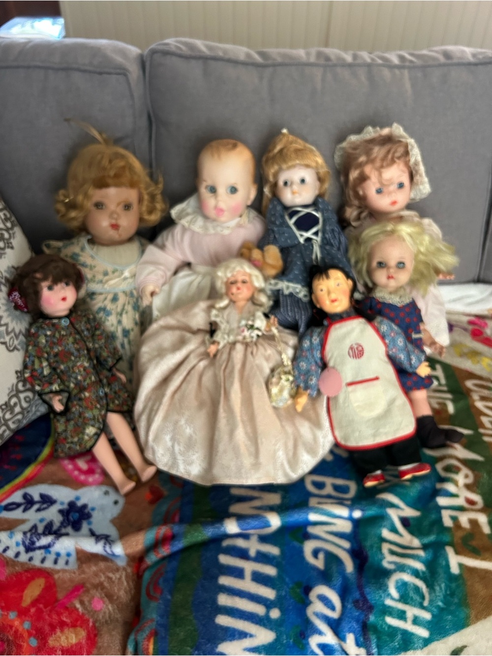 Bundle of 8 Antique dolls